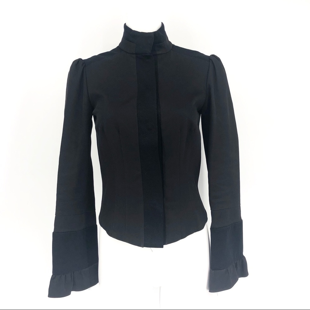 DVF black Gibson jacket ruffle 4
